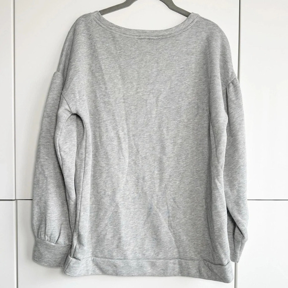 American Eagle Outfitters Sweatshirt Embroidered  Flowers Gray Size Large - Picture 5 of 8